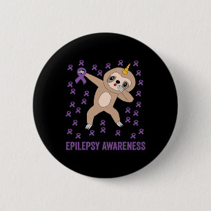 Epilepsy awareness purple ribbon - epilepsy awaren 6 cm round badge