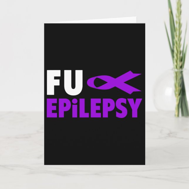 Epilepsy Awareness - Purple Ribbon Epilepsy Awaren Card (Front)