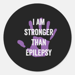 Epilepsy Awareness Purple Ribbon - Epilepsy Awaren Classic Round Sticker