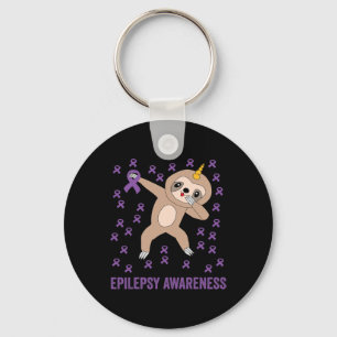 Epilepsy awareness purple ribbon - epilepsy awaren key ring