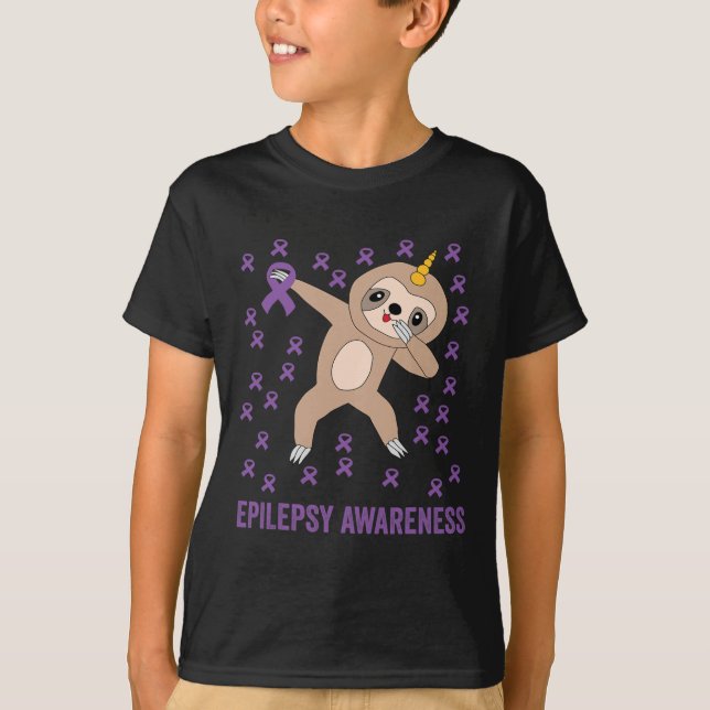 Epilepsy Awareness Purple Ribbon - Epilepsy Awaren T-Shirt (Front)
