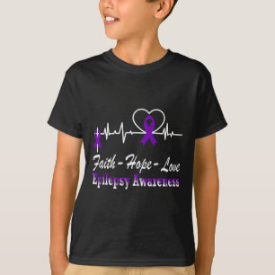 Epilepsy Awareness Purple Ribbon Epilepsy Christia T-Shirt