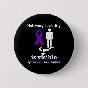 Epilepsy Awareness Purple Ribbon Epilepsy Support  6 Cm Round Badge