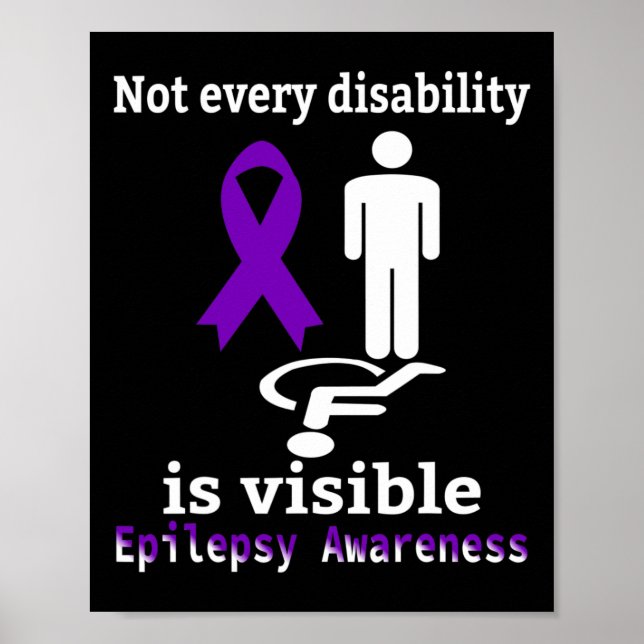 Epilepsy Awareness Purple Ribbon Epilepsy Support  Poster (Front)