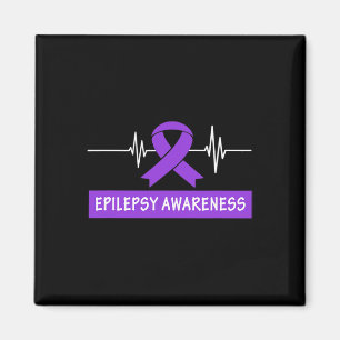 Epilepsy Awareness Purple Ribbon Heartbeat Kids an Magnet