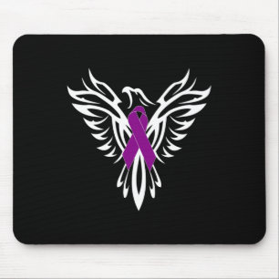 Epilepsy Awareness Purple Ribbon Phoenix  Mouse Pad
