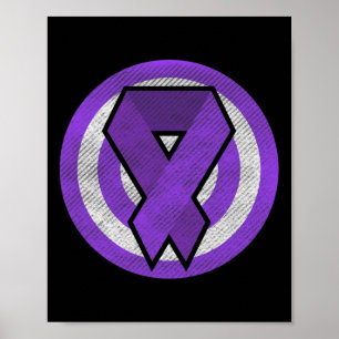 Epilepsy Awareness Purple Ribbon Super Hero  Poster