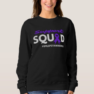 Epilepsy Awareness Purple Ribbon Support Squad Sweatshirt