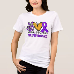 Epilepsy Awareness Purple Ribbon Support Tri-Blend Shirt