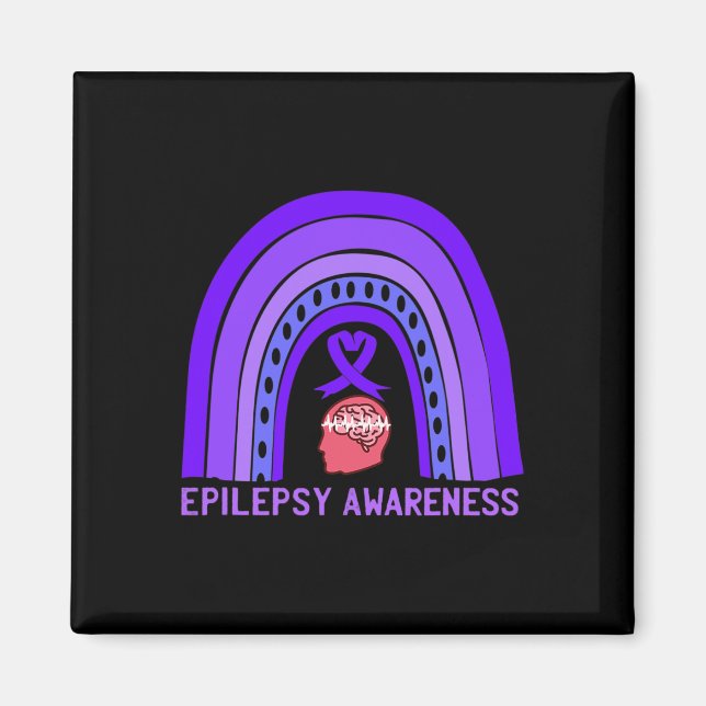 Epilepsy Awareness Purple Support Ribbon  Magnet (Front)