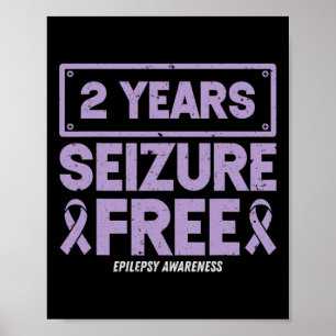 Epilepsy Awareness Ribbon 2 Years Seizure Free Poster