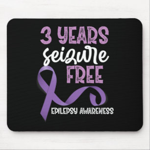 Epilepsy Awareness Ribbon 3 Years Seizure Free  Mouse Pad