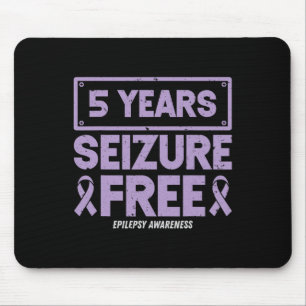 Epilepsy Awareness Ribbon 5 Years Seizure Free  Mouse Pad