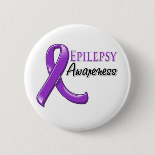 Epilepsy Awareness Ribbon 6 Cm Round Badge