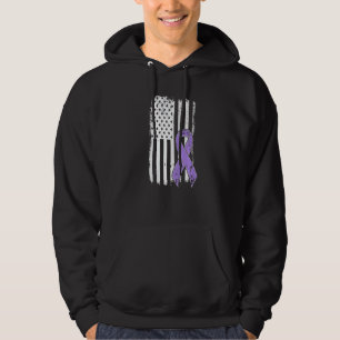 Epilepsy Awareness Ribbon Distressed Vintage Usa F Hoodie