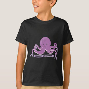 Epilepsy Awareness Ribbon Octopus T-Shirt