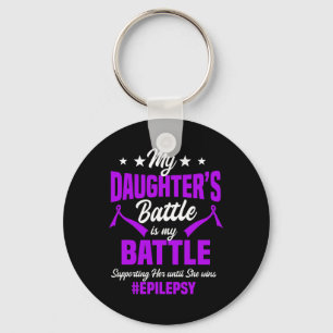 Epilepsy Awareness Ribbon Seizure Disorder Dad Fat Key Ring