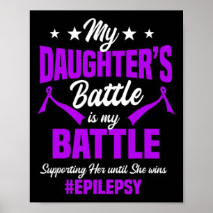 Epilepsy Awareness Ribbon Seizure Disorder Dad Fat Poster
