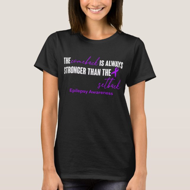 Epilepsy Awareness Ribbon Support Gifts T-Shirt (Front)