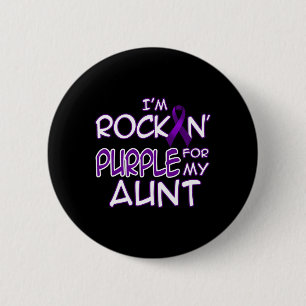 Epilepsy Awareness Rockin' Purple Ribbon For My Au 6 Cm Round Badge