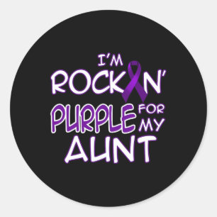 Epilepsy Awareness Rockin' Purple Ribbon For My Au Classic Round Sticker
