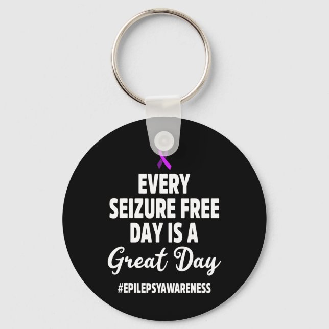 Epilepsy Awareness Seizure Free Epileptic Warrior  Key Ring (Front)