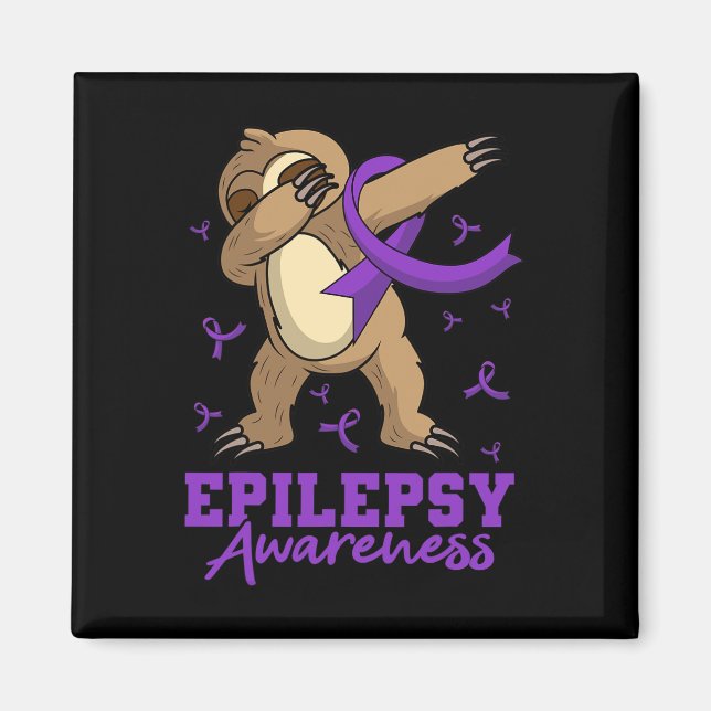 Epilepsy Awareness Sloth Dabbing Epileptic Epileps Magnet (Front)