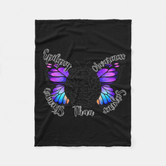 Epilepsy Awareness Stronger Than Seizure Purple Fleece Blanket