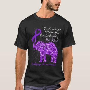 Epilepsy Awareness Sunflower Elephant Be Kind T-Shirt