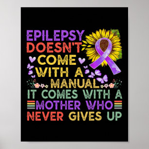 Epilepsy awareness sunflower  warrior purple vinta poster