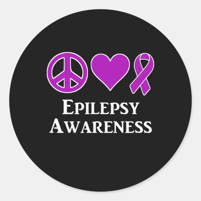 Epilepsy Awareness Support Awareness Tee  Classic Round Sticker (Front)