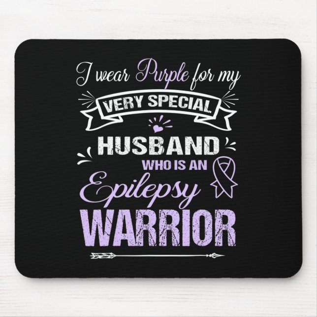 Epilepsy Awareness Support Husband Warrior Walk Ru Mouse Pad (Front)