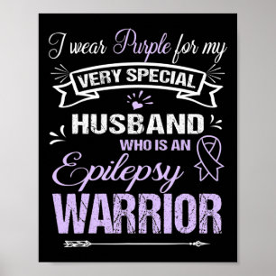 Epilepsy Awareness Support Husband Warrior Walk Ru Poster