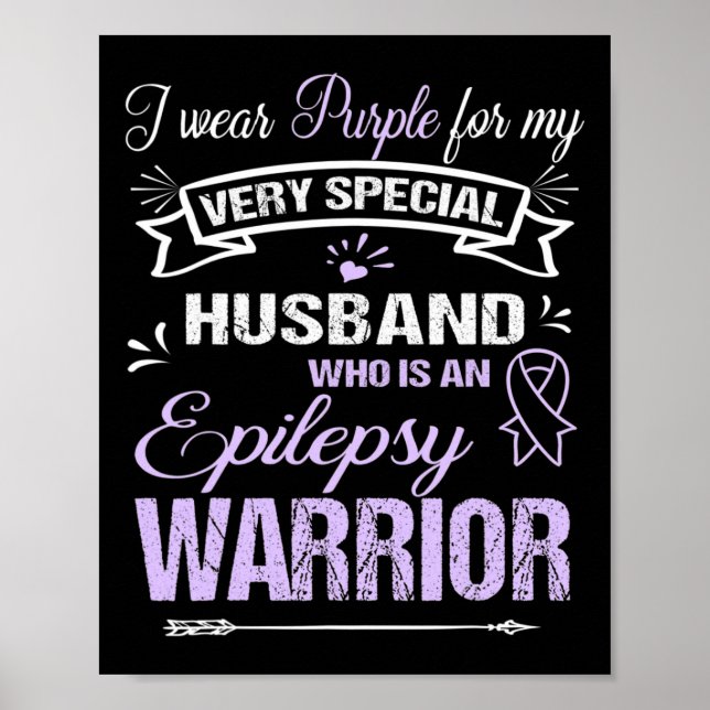 Epilepsy Awareness Support Husband Warrior Walk Ru Poster (Front)