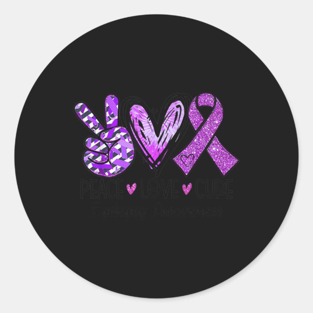 Epilepsy Awareness Supporter Warrior Fighter  Classic Round Sticker (Front)