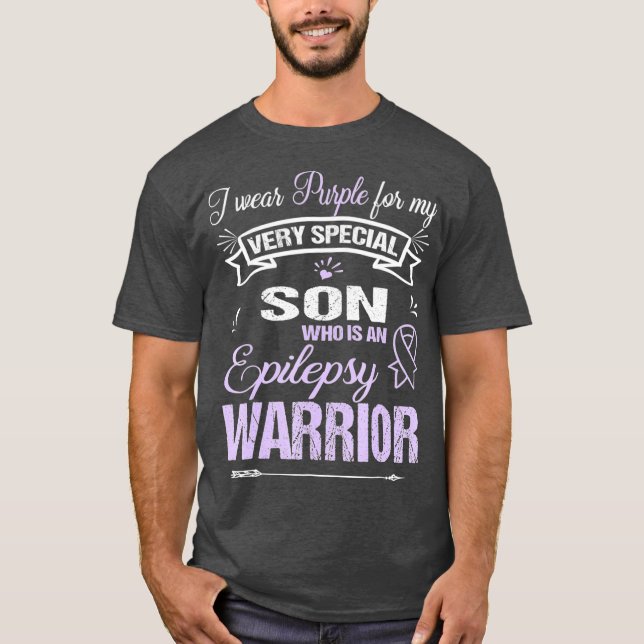 Epilepsy Awareness T Support Son Warrior Walk T-Shirt (Front)