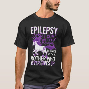 Epilepsy Awareness Unicorn Purple Ribbon Seizure D T-Shirt