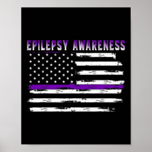 Epilepsy Awareness Usa Flag American Epilepsy Supp Poster