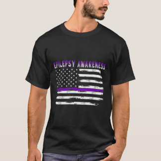 Epilepsy Awareness USA Flag American Epilepsy Supp T-Shirt