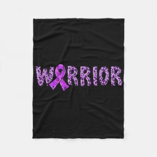 Epilepsy Awareness Warrior Purple Ribbon Leopard P Fleece Blanket