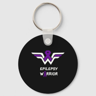 Epilepsy Awareness Warrior Support Survivor Purple Key Ring