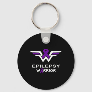 Epilepsy Awareness Warrior Support Survivor Purple Key Ring