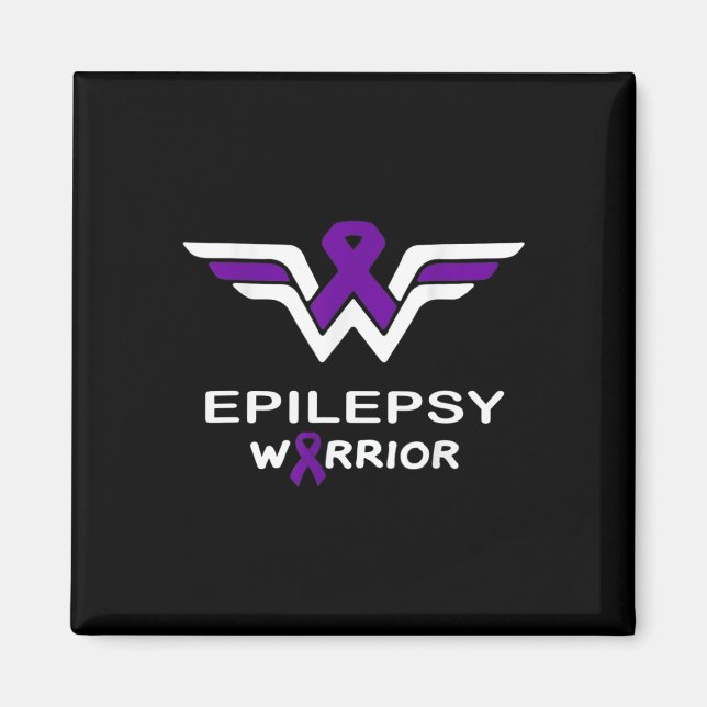 Epilepsy Awareness Warrior Support Survivor Purple Magnet (Front)