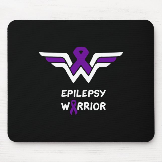 Epilepsy Awareness Warrior Support Survivor Purple Mouse Pad (Front)