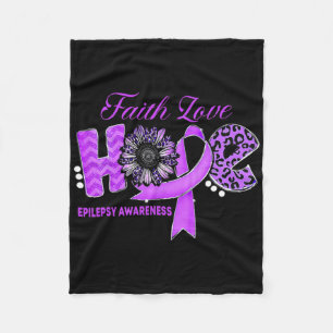 Epilepsy Awarenesshope Ribbon Sunflower Fleece Blanket
