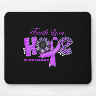 Epilepsy Awarenesshope Ribbon Sunflower  Mouse Pad