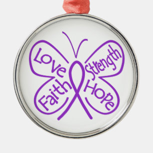 Epilepsy Butterfly Inspiring Words Metal Tree Decoration