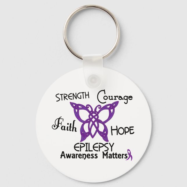 Epilepsy Celtic Butterfly 3 Key Ring (Front)