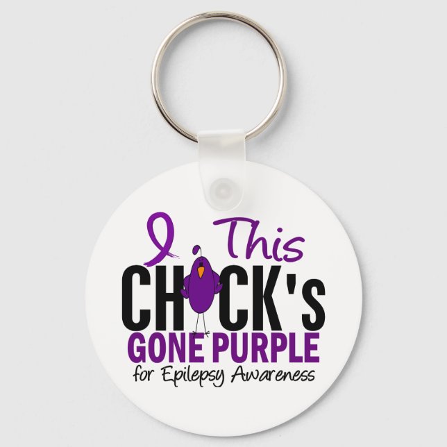 EPILEPSY Chick Gone Purple Key Ring (Front)