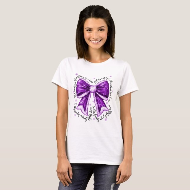 Epilepsy Cure Christmas Bow Shirt (Front Full)